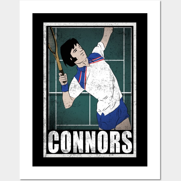 Connors Tennis Player Hero Vintage Grunge Wall Art by TEEWEB